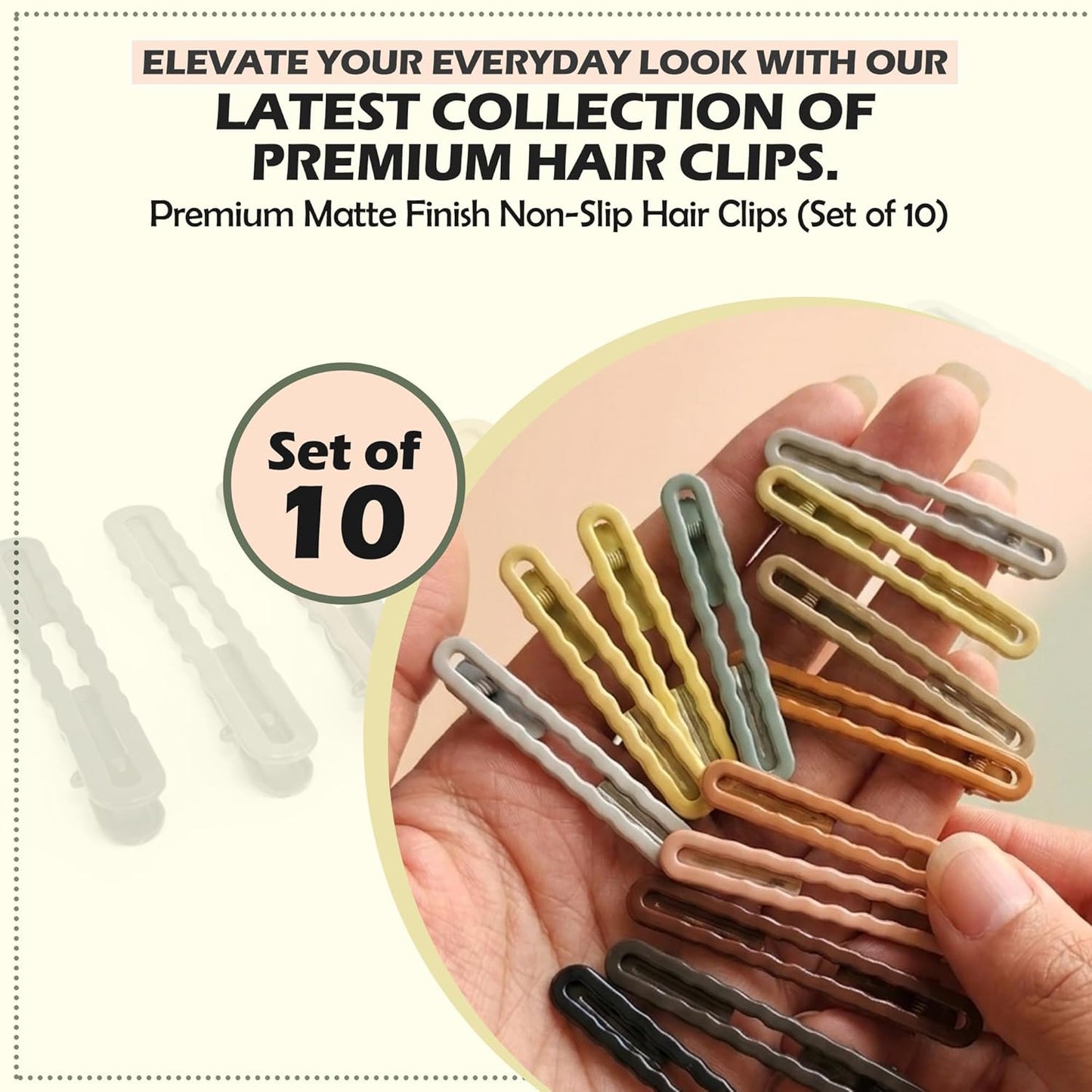 10 Piece Multicolour Hair Clips